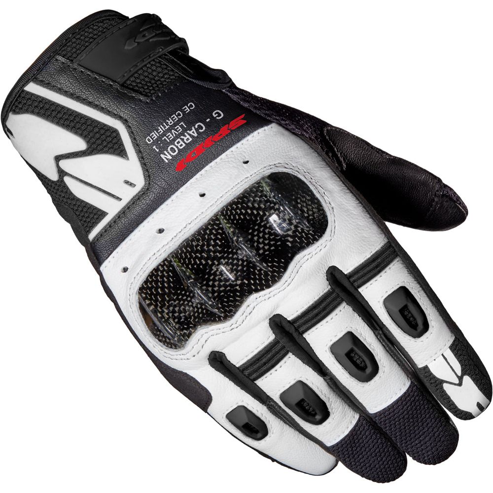 Spidi G-Carbon CE Leather Gloves White / Black