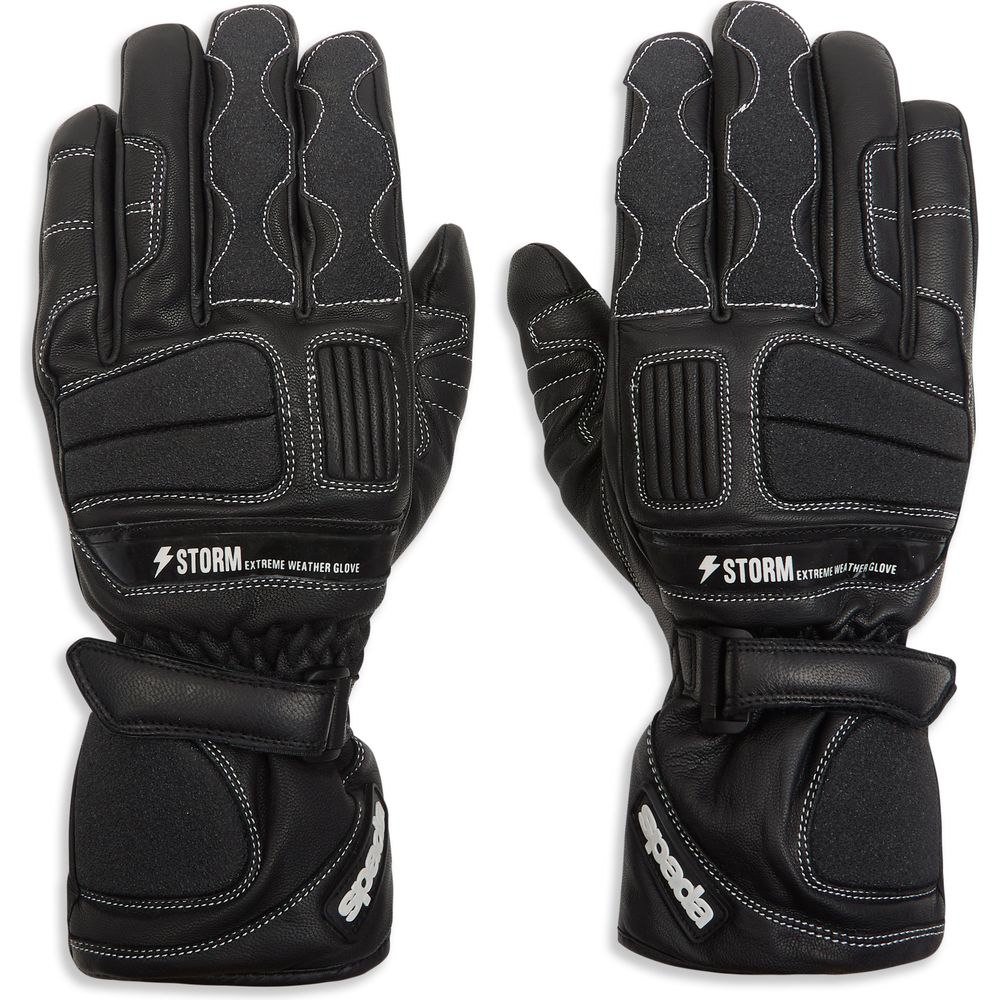 Spada Storm Waterproof CE Leather Gloves Black