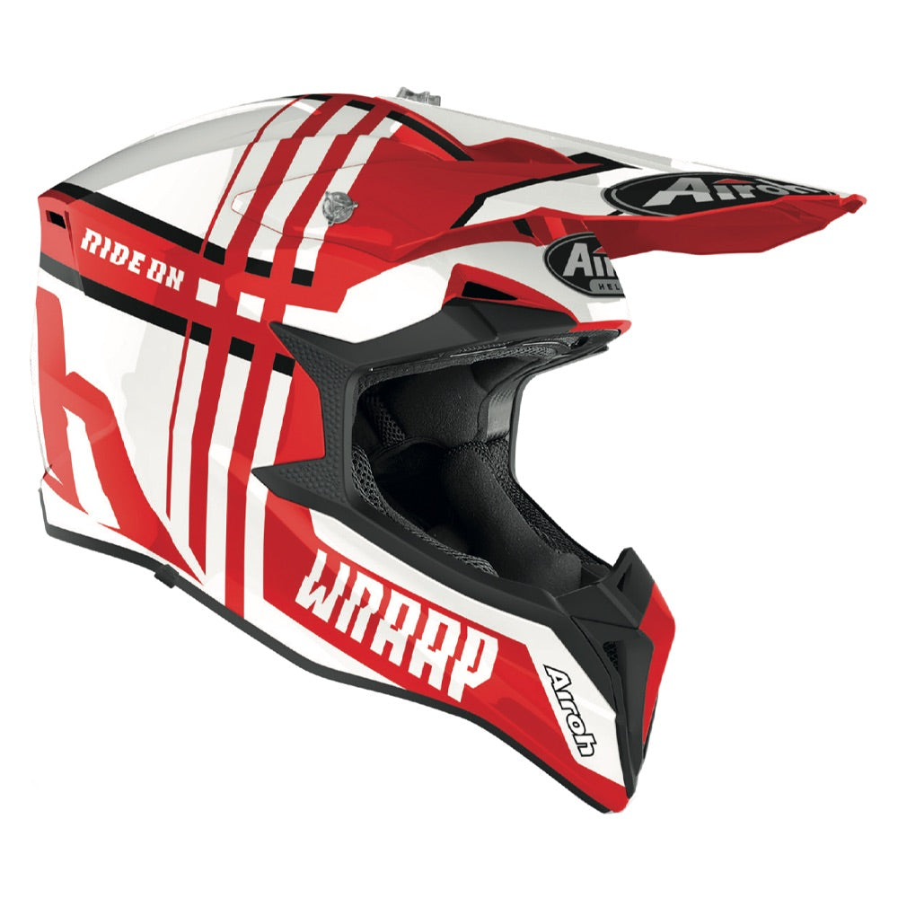 Airoh Wraap Broken Motocross Helmet Gloss Red