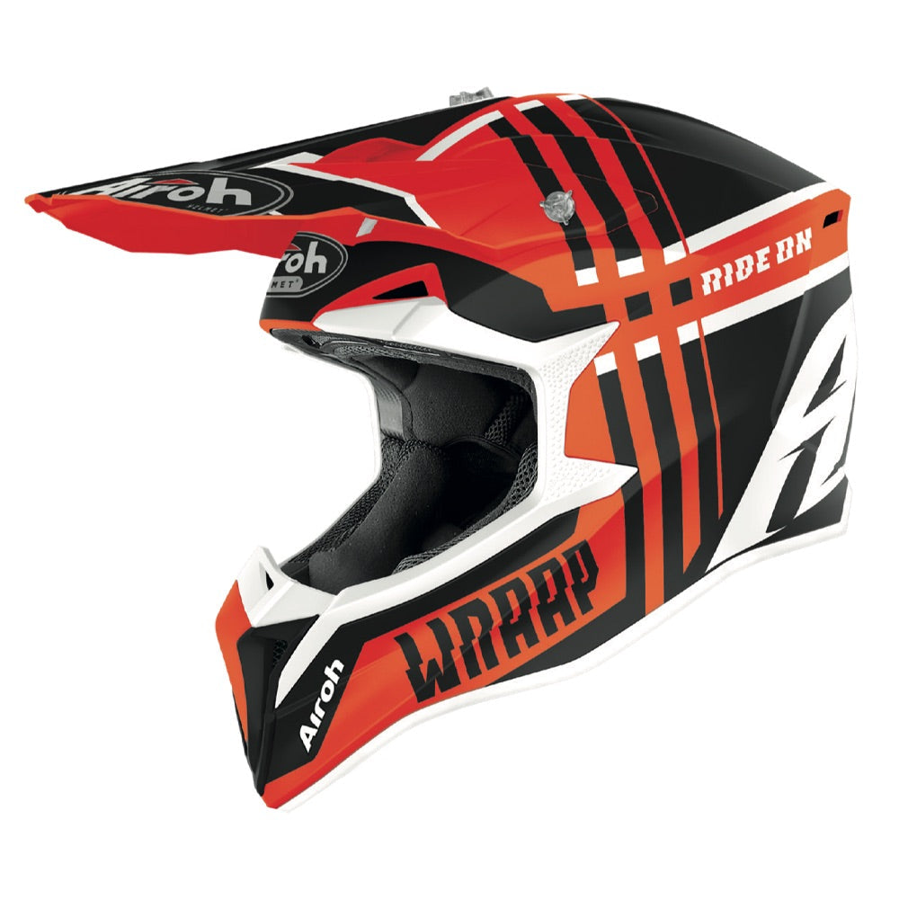 Airoh Wraap Broken Motocross Helmet Matt Orange