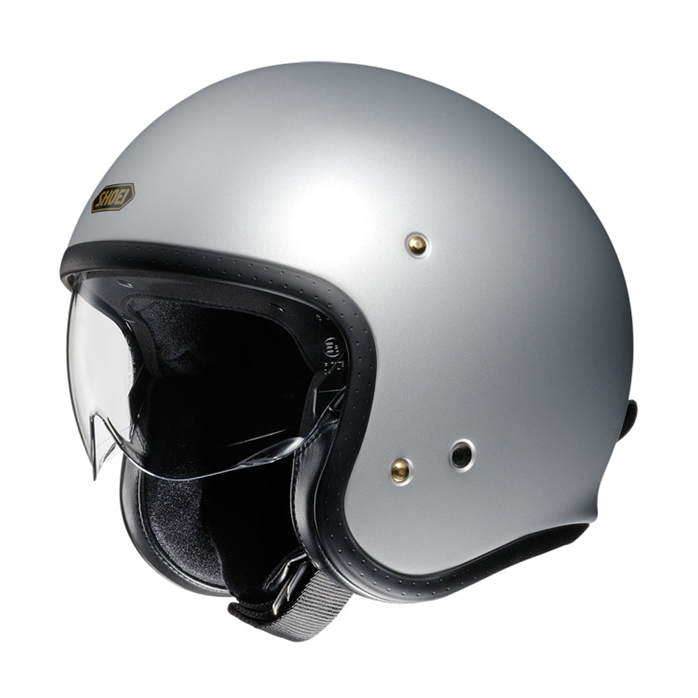 Shoei J.O Plain Open Face Helmet Matt Light Silver - FREE UK Shipping, FREE 365 Day Returns | Moto Central