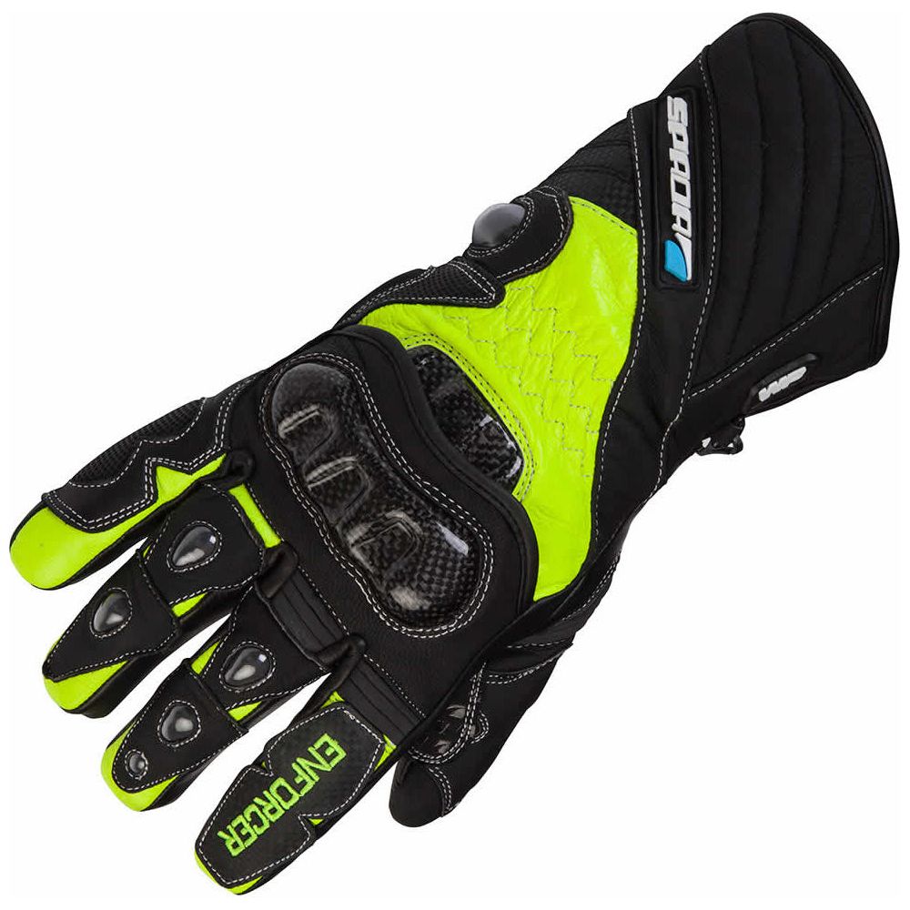 Spada Enforcer Waterproof Leather Gloves Black / Fluo Yellow