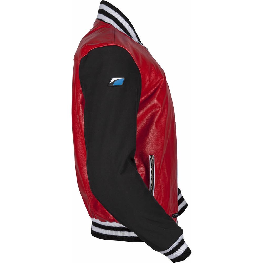 Spada Campus Leather Jacket Red / Black  - FREE UK Shipping, FREE 365 Day Returns | Moto Central