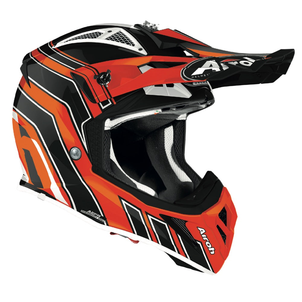 Airoh Aviator Ace Art Motocross Helmet Gloss Orange