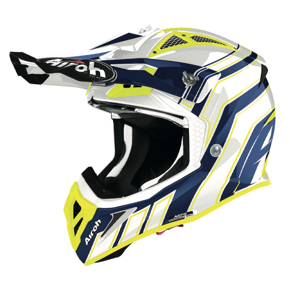 Airoh Aviator Ace Art Motocross Helmet Gloss Blue