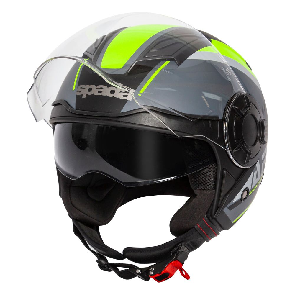 Spada Lycan Strobe Open Face Helmet Matt Black / Yellow