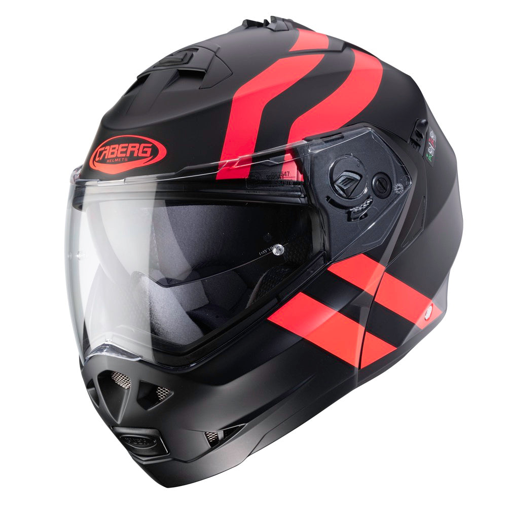 Caberg Duke 2 Super Legend Flip-Up Helmet Matt Black / Fluo Red - FREE UK Shipping, FREE 365 Day Returns | Moto Central