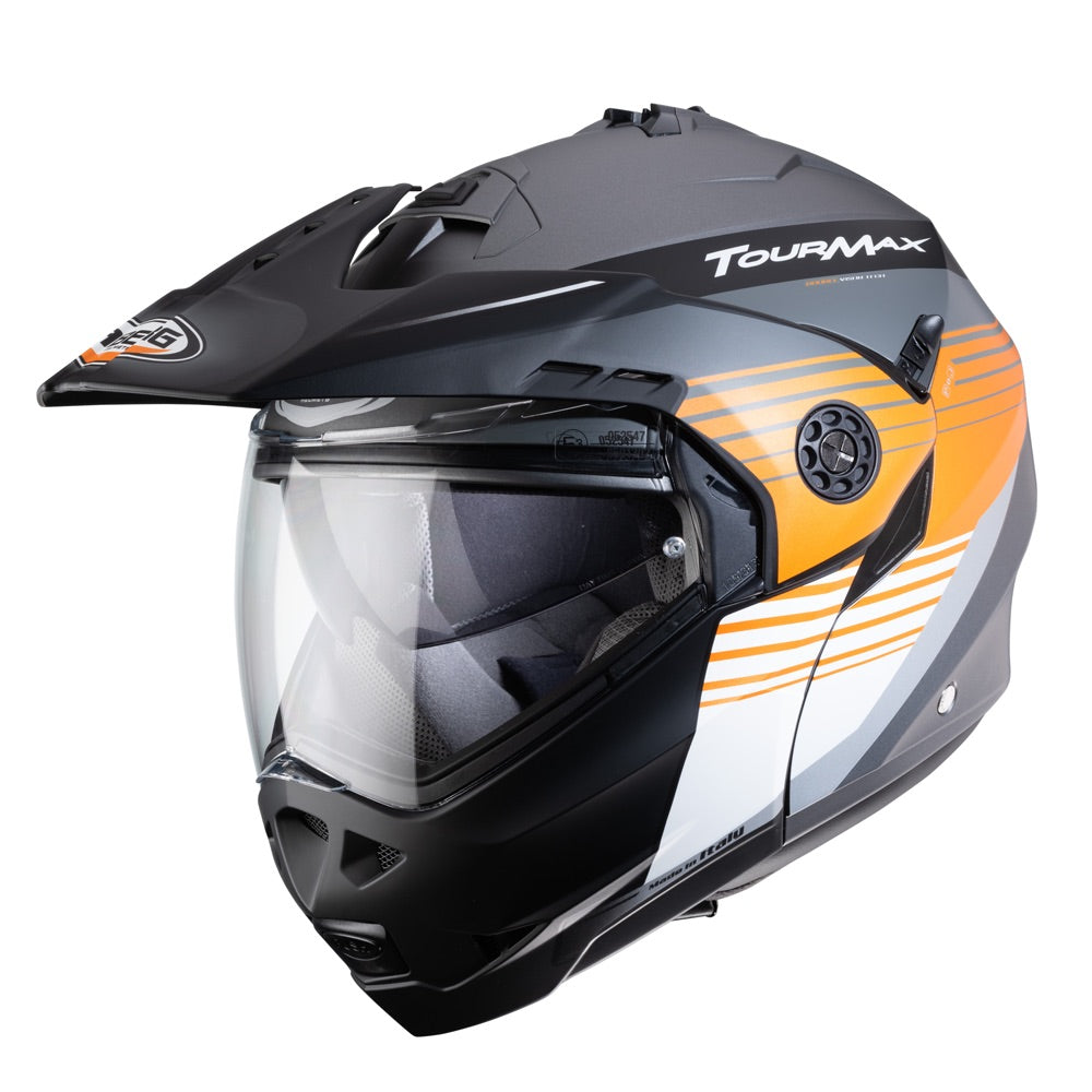 Caberg Tourmax Titan Flip-Up Helmet Matt Gun / Orange / White