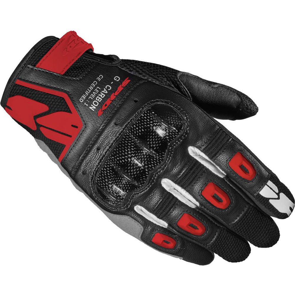 Spidi G-Carbon CE Leather Gloves Black / Red