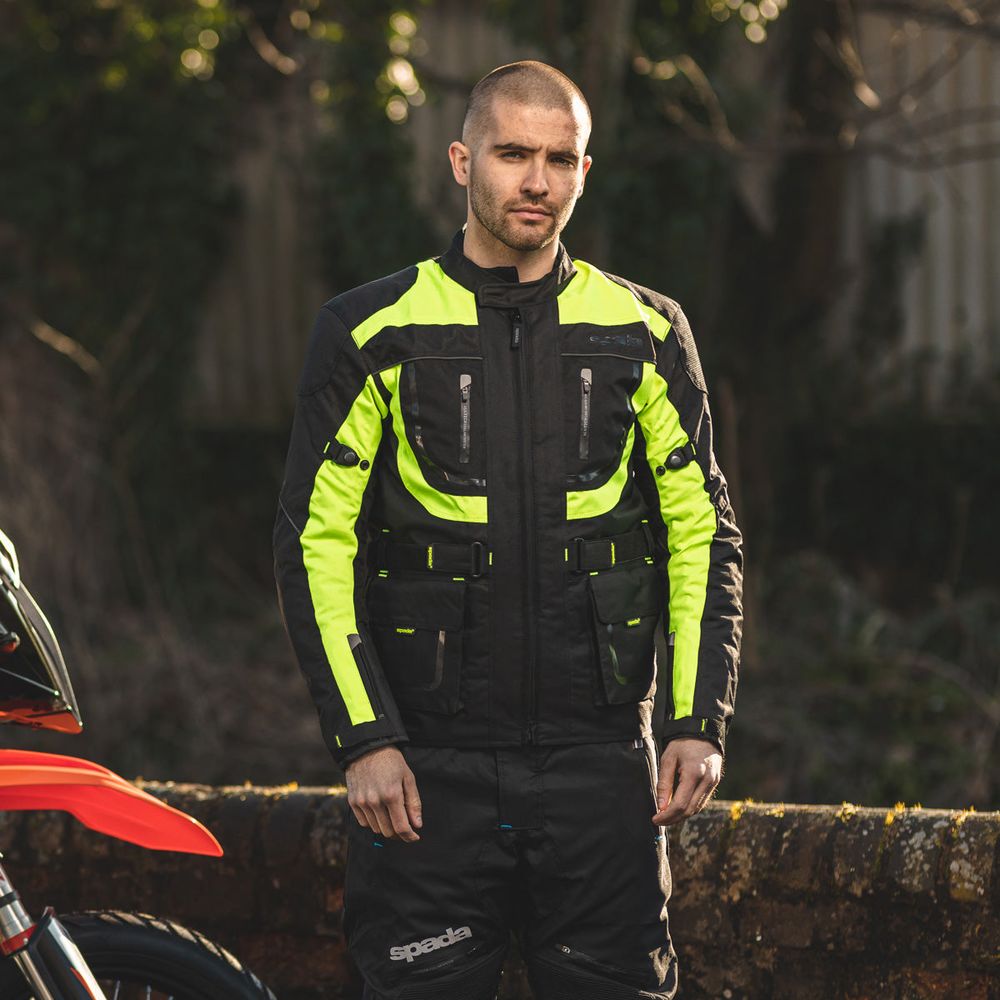 Spada Zorst CE Textile Jacket Black / Fluo Yellow