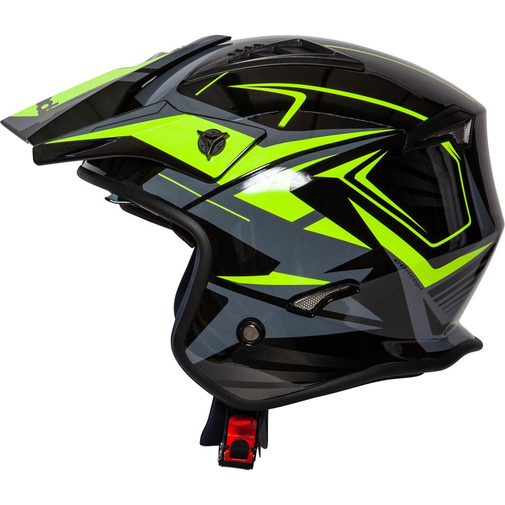 Spada Rock Stream Open Face Helmet Black / Fluo Yellow / Grey