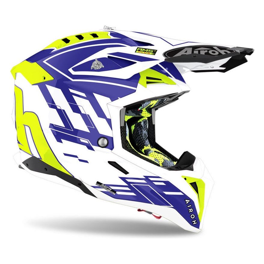 Airoh Aviator 3 Rampage Motocross Helmet Gloss Blue