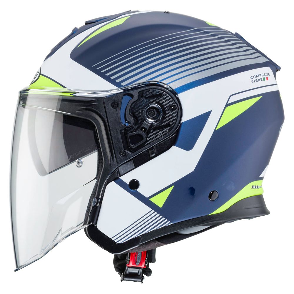 Caberg Flyon Rio Open Face Helmet Matt Blue / White / Yellow / Silver  - FREE UK Shipping, FREE 365 Day Returns | Moto Central