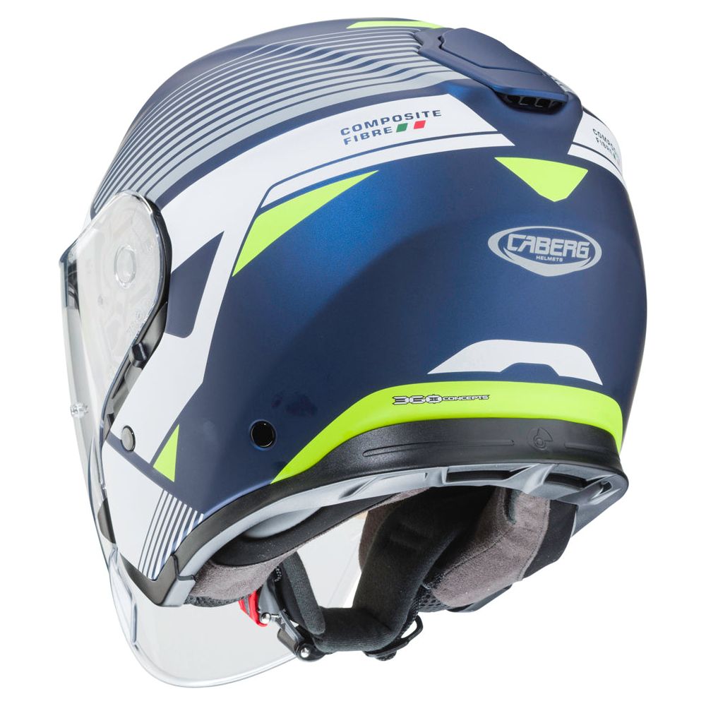 Caberg Flyon Rio Open Face Helmet Matt Blue / White / Yellow / Silver  - FREE UK Shipping, FREE 365 Day Returns | Moto Central