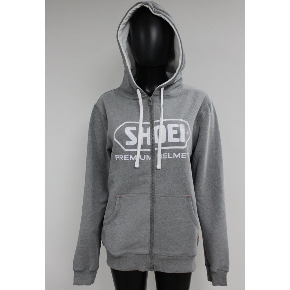 Shoei Vintage 2 Zipped Hoodie Grey - FREE UK Shipping, FREE 365 Day Returns | Moto Central