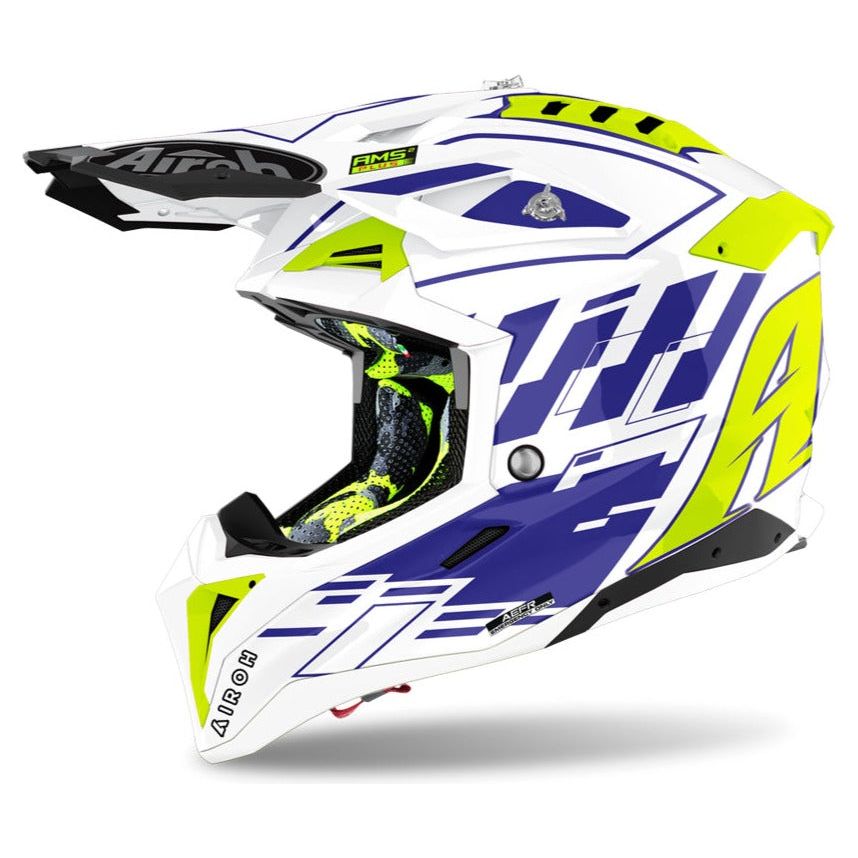 Airoh Aviator 3 Rampage Motocross Helmet Gloss Blue