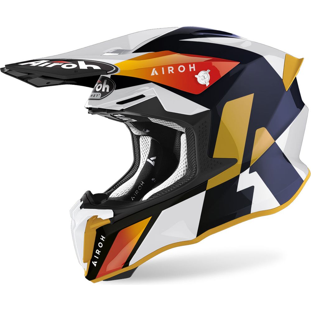 Airoh Twist 2.0 Lift Motocross Helmet Gloss White / Blue