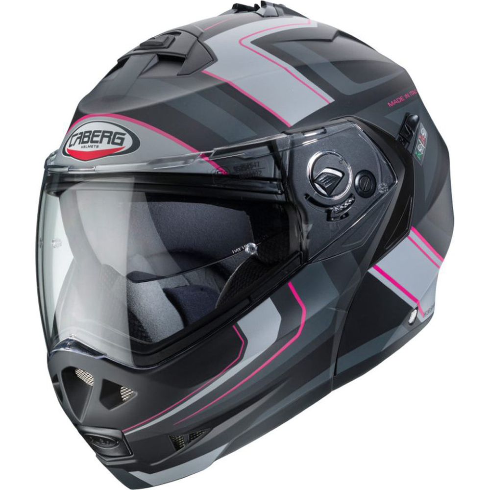 Caberg Duke 2 Tour Flip-Up Helmet Matt Black / Pink / Anthracite / Silver