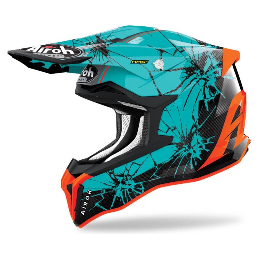 Airoh Strycker Crack 22.06 Motocross Helmet Gloss Blue