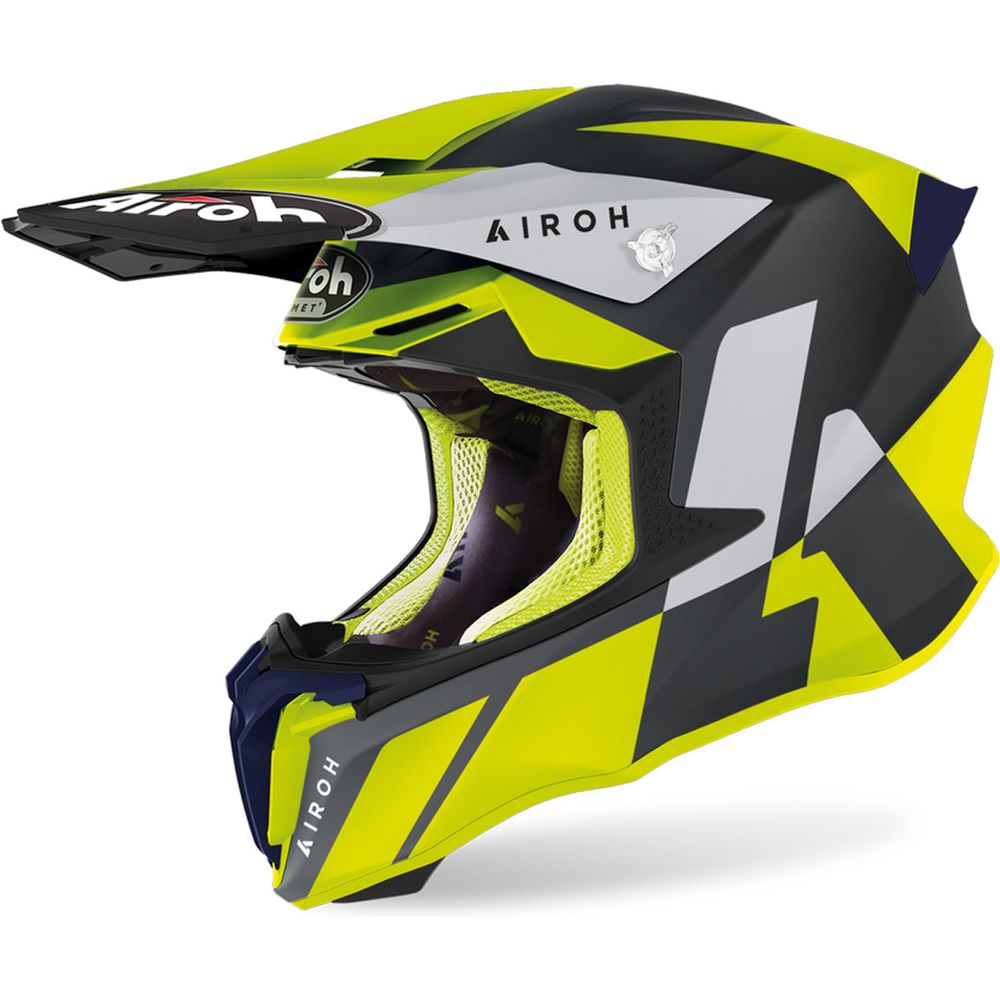 Airoh Twist 2.0 Lift Motocross Helmet Matt Yellow / Blue