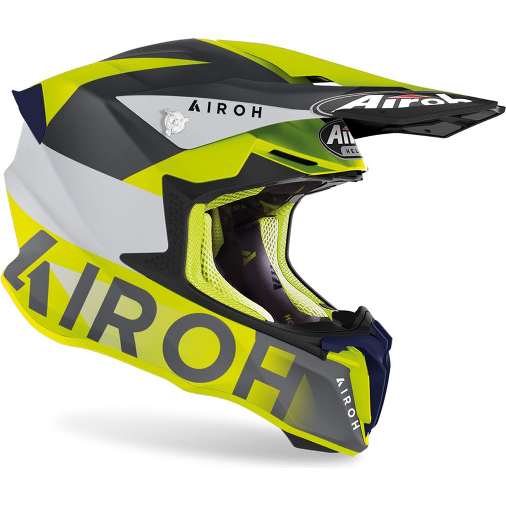 Airoh Twist 2.0 Lift Motocross Helmet Matt Yellow / Blue - FREE UK Shipping, FREE 365 Day Returns | Moto Central