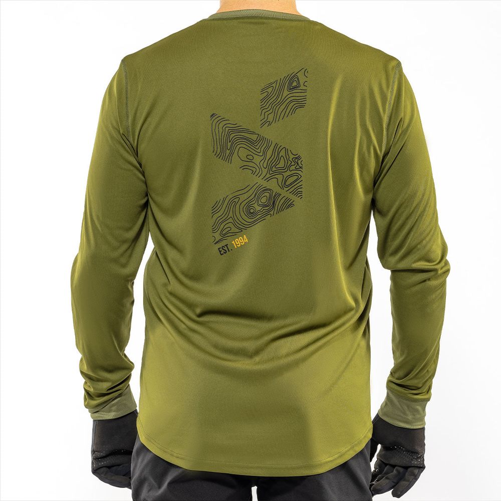 Spada MTB Topo Thermo Long Sleeves Jersey Olive - FREE UK Shipping, FREE 365 Day Returns | Moto Central