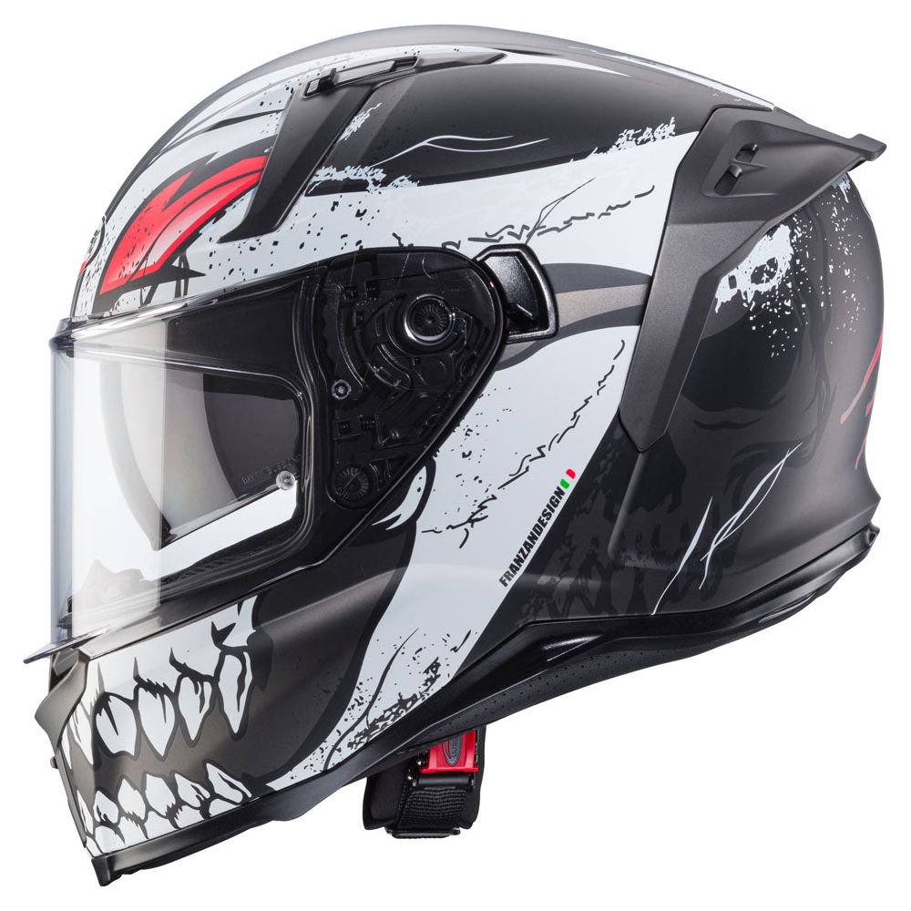 Caberg Avalon X Punk Full Face Helmet Matt Grey / White / Red  - FREE UK Shipping, FREE 365 Day Returns | Moto Central