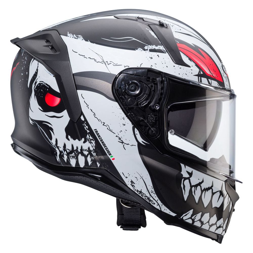 Caberg Avalon X Punk Full Face Helmet Matt Grey / White / Red  - FREE UK Shipping, FREE 365 Day Returns | Moto Central