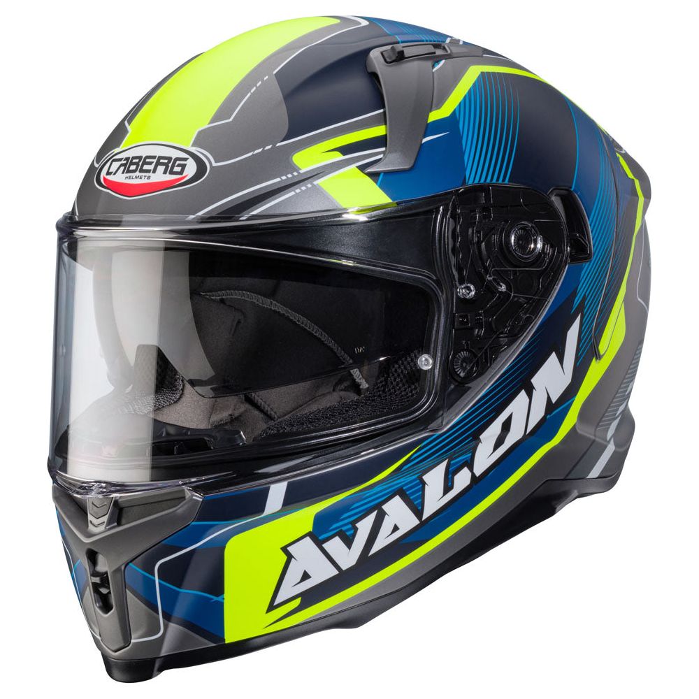 Caberg Avalon X Optic Full Face Helmet Matt Grey / Blue / Yellow