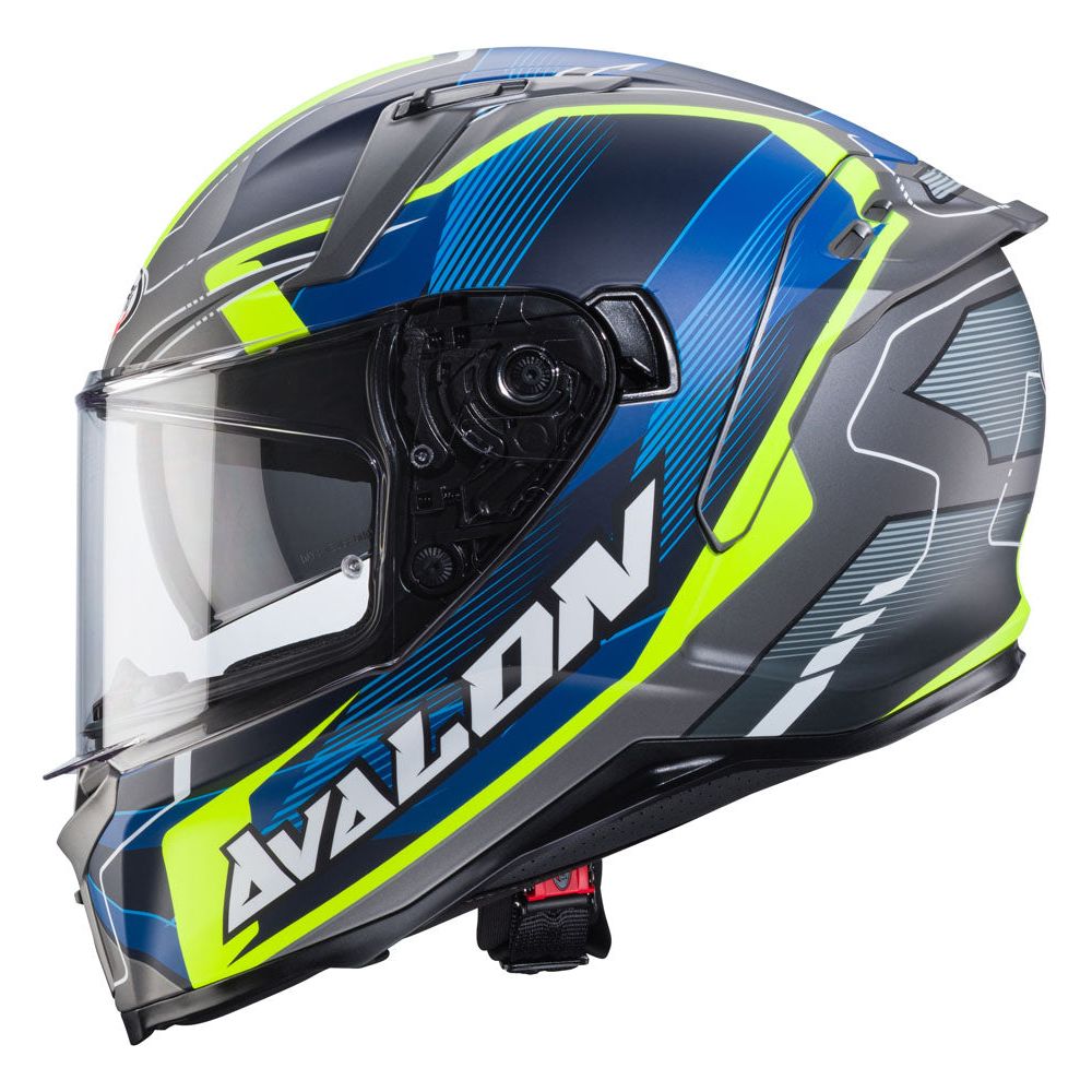 Caberg Avalon X Optic Full Face Helmet Matt Grey / Blue / Yellow