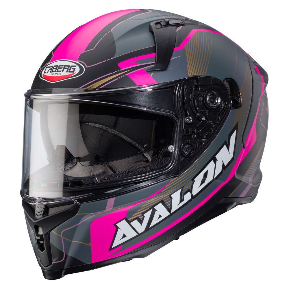 Caberg Avalon X Optic Full Face Helmet Matt Black / Grey / Fuchsia