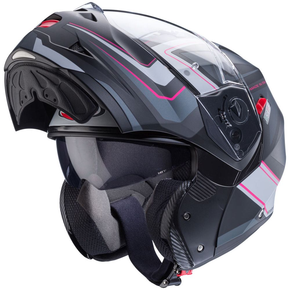 Caberg Duke X Tour Flip-Up Helmet Black / Fuchsia / Anthracite / Silver  - FREE UK Shipping, FREE 365 Day Returns | Moto Central