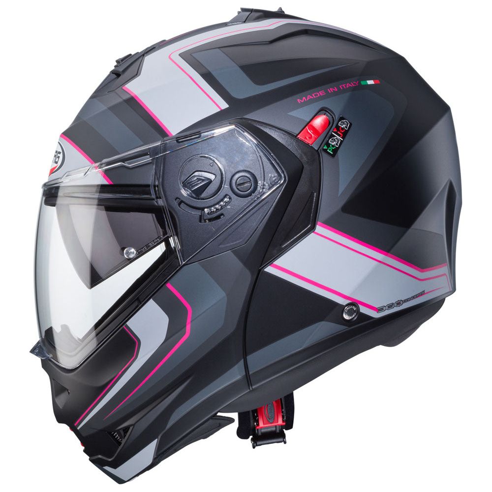 Caberg Duke X Tour Flip-Up Helmet Black / Fuchsia / Anthracite / Silver  - FREE UK Shipping, FREE 365 Day Returns | Moto Central