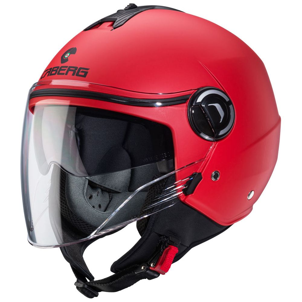 Caberg Riviera V4X Plain Open Face Helmet Matt Red - FREE UK Shipping, FREE 365 Day Returns | Moto Central