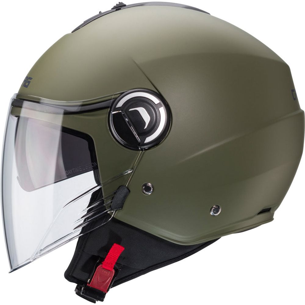 Caberg Riviera V4X Plain Open Face Helmet Matt Military Green  - FREE UK Shipping, FREE 365 Day Returns | Moto Central