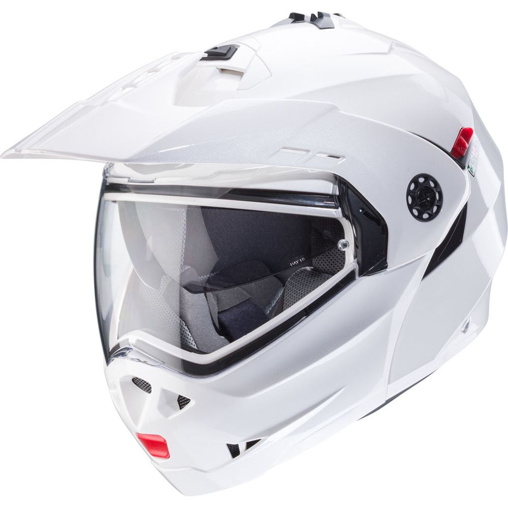 Caberg Tourmax X Plain Flip-Up Helmet Metal White - FREE UK Shipping, FREE 365 Day Returns | Moto Central