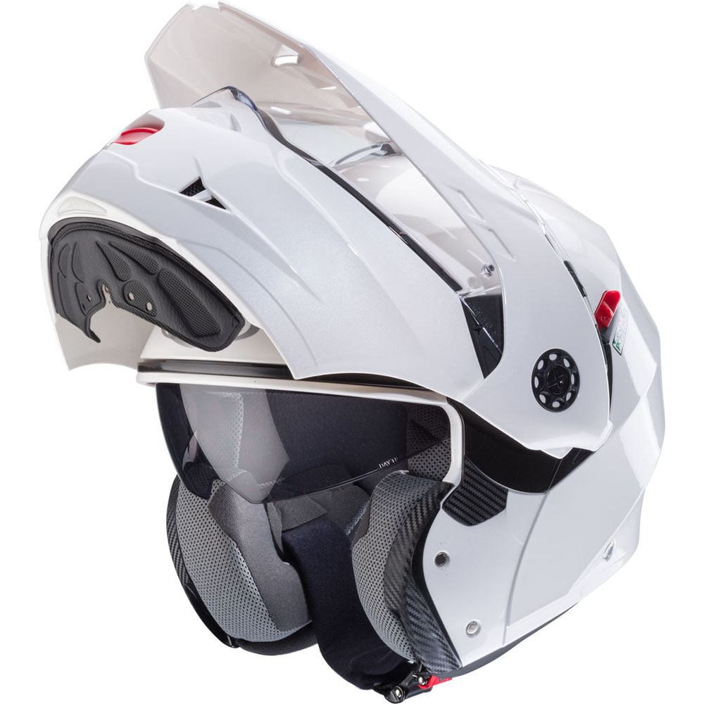 Caberg Tourmax X Plain Flip-Up Helmet Metal White - FREE UK Shipping, FREE 365 Day Returns | Moto Central