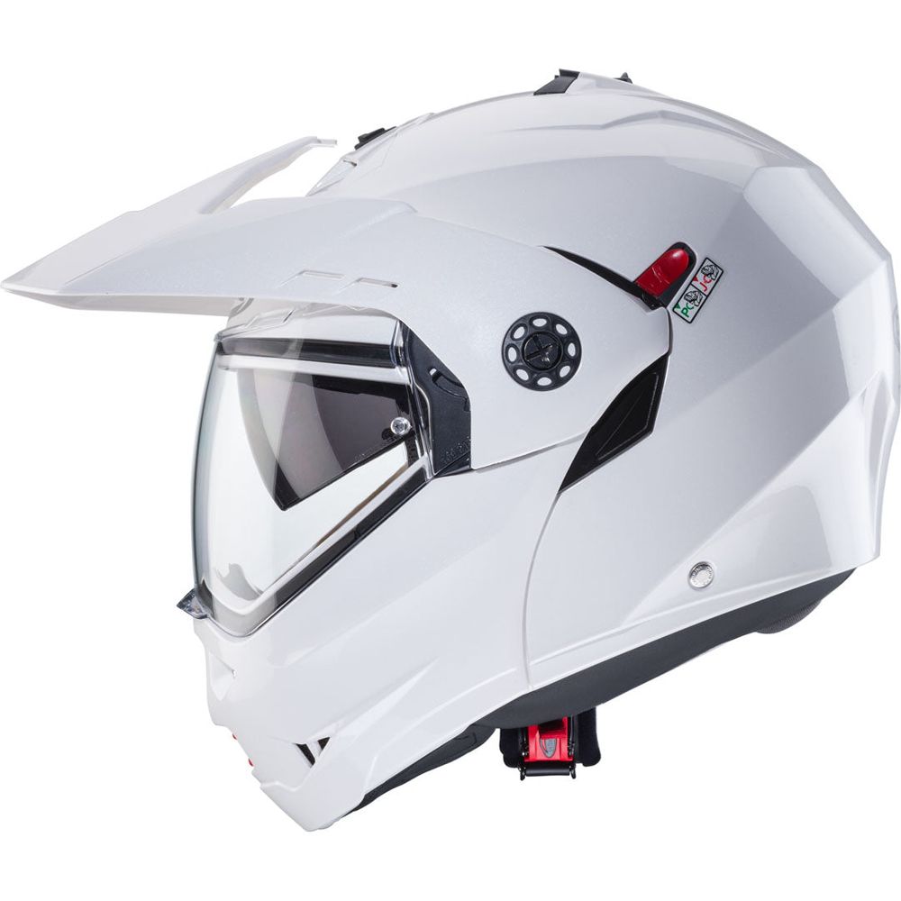 Caberg Tourmax X Plain Flip-Up Helmet Metal White - FREE UK Shipping, FREE 365 Day Returns | Moto Central