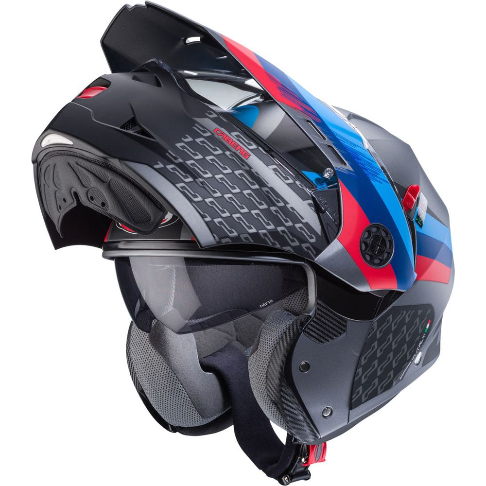 Caberg Tourmax X Sarabe Flip-Up Helmet Matt Gun / Black / Blue / Red  - FREE UK Shipping, FREE 365 Day Returns | Moto Central