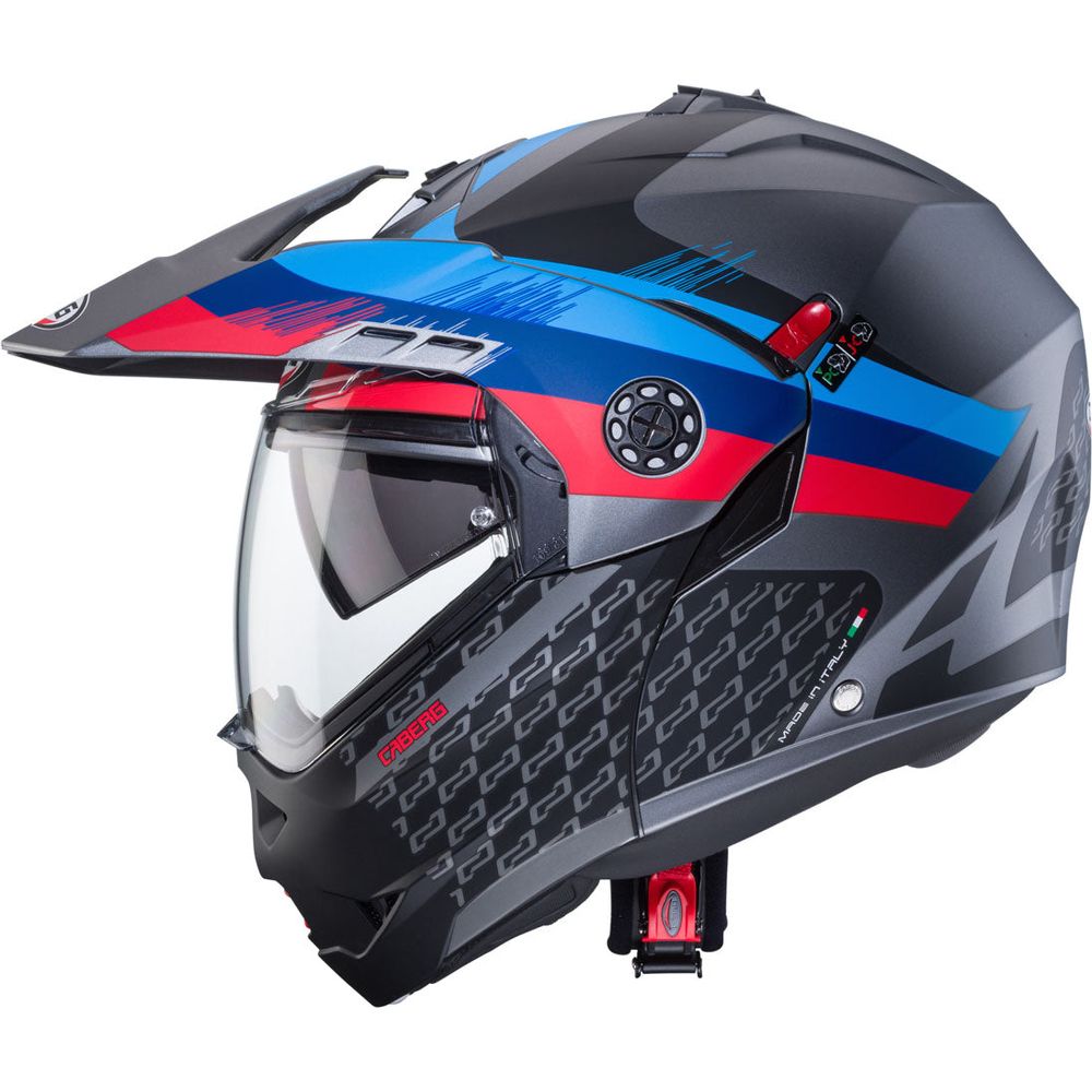 Caberg Tourmax X Sarabe Flip-Up Helmet Matt Gun / Black / Blue / Red  - FREE UK Shipping, FREE 365 Day Returns | Moto Central