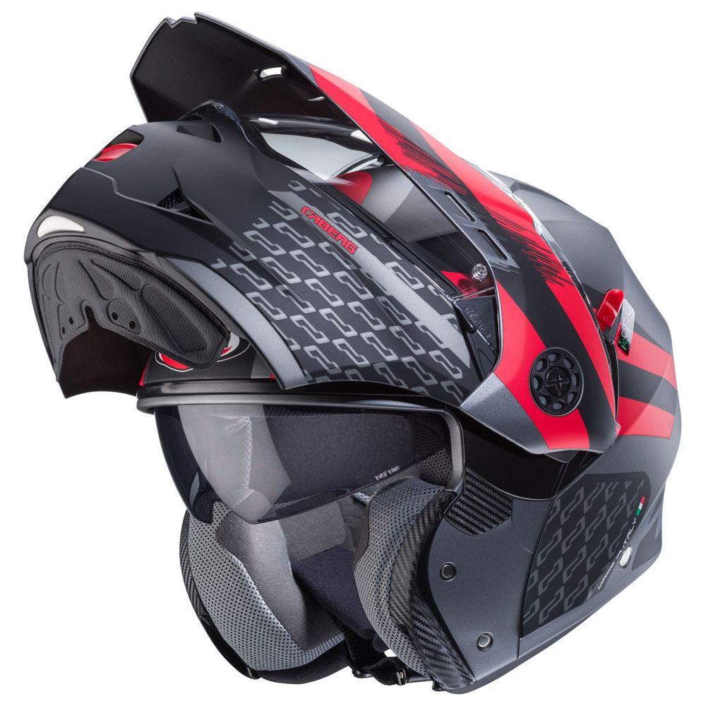 Caberg Tourmax X Sarabe Flip-Up Helmet Matt Gun / Black / Red - FREE UK Shipping, FREE 365 Day Returns | Moto Central