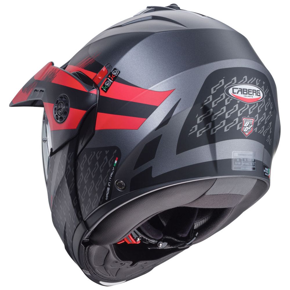 Caberg Tourmax X Sarabe Flip-Up Helmet Matt Gun / Black / Red - FREE UK Shipping, FREE 365 Day Returns | Moto Central