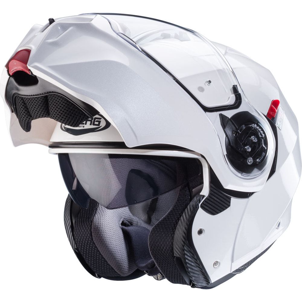 Caberg Duke Evo Plain Flip-Up Helmet Metal White - FREE UK Shipping, FREE 365 Day Returns | Moto Central