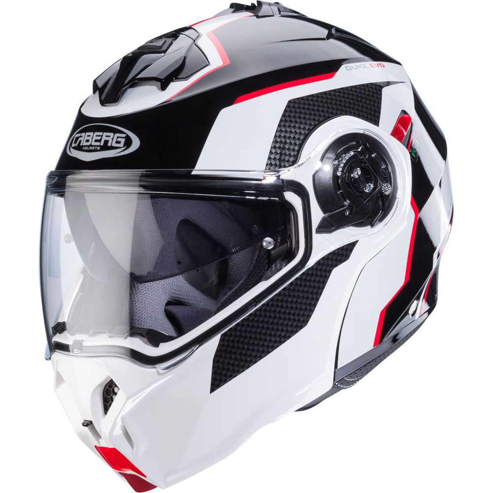 Caberg Duke Evo Move Flip-Up Helmet Black / White / Red - FREE UK Shipping, FREE 365 Day Returns | Moto Central