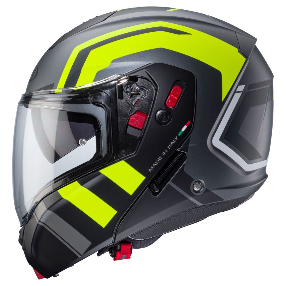 Caberg Horus X Road Flip-Up Helmet Matt Gun / Fluo Yellow / Black  - FREE UK Shipping, FREE 365 Day Returns | Moto Central