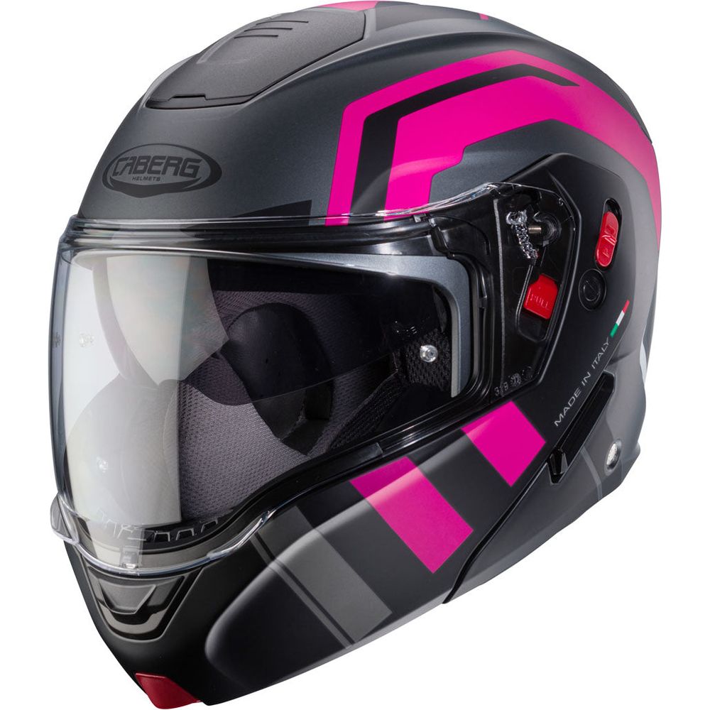 Caberg Horus X Road Flip-Up Helmet Matt Gun / Fuchsia / Black