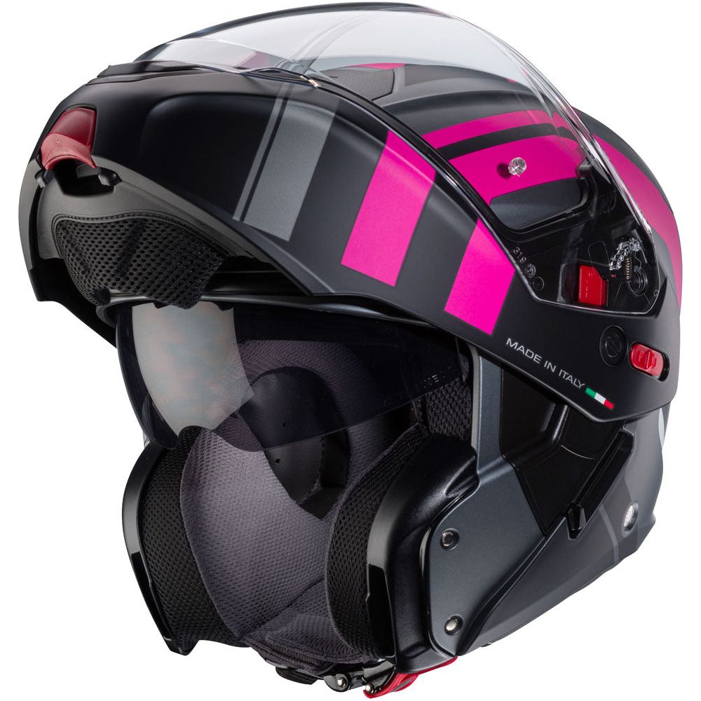 Caberg Horus X Road Flip-Up Helmet Matt Gun / Fuchsia / Black