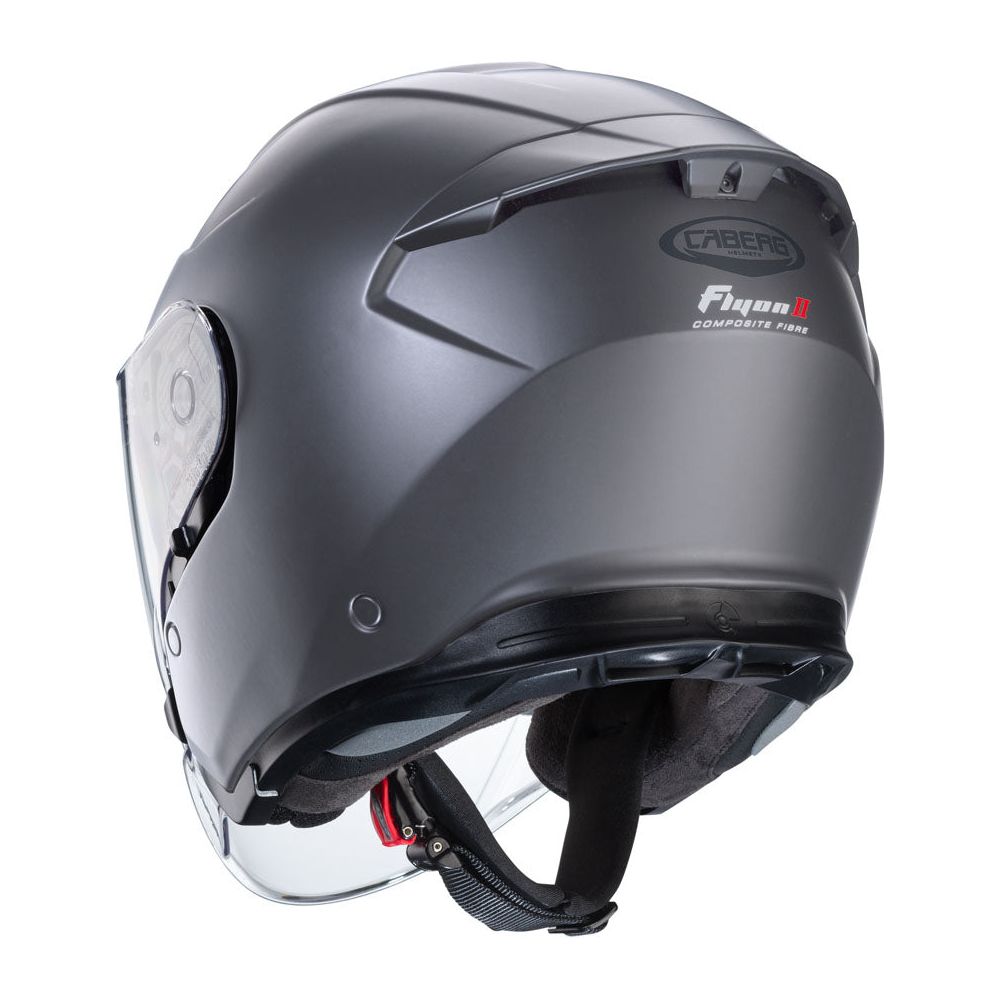 Caberg Flyon 2 Plain Open Face Helmet Matt Grey  - FREE UK Shipping, FREE 365 Day Returns | Moto Central