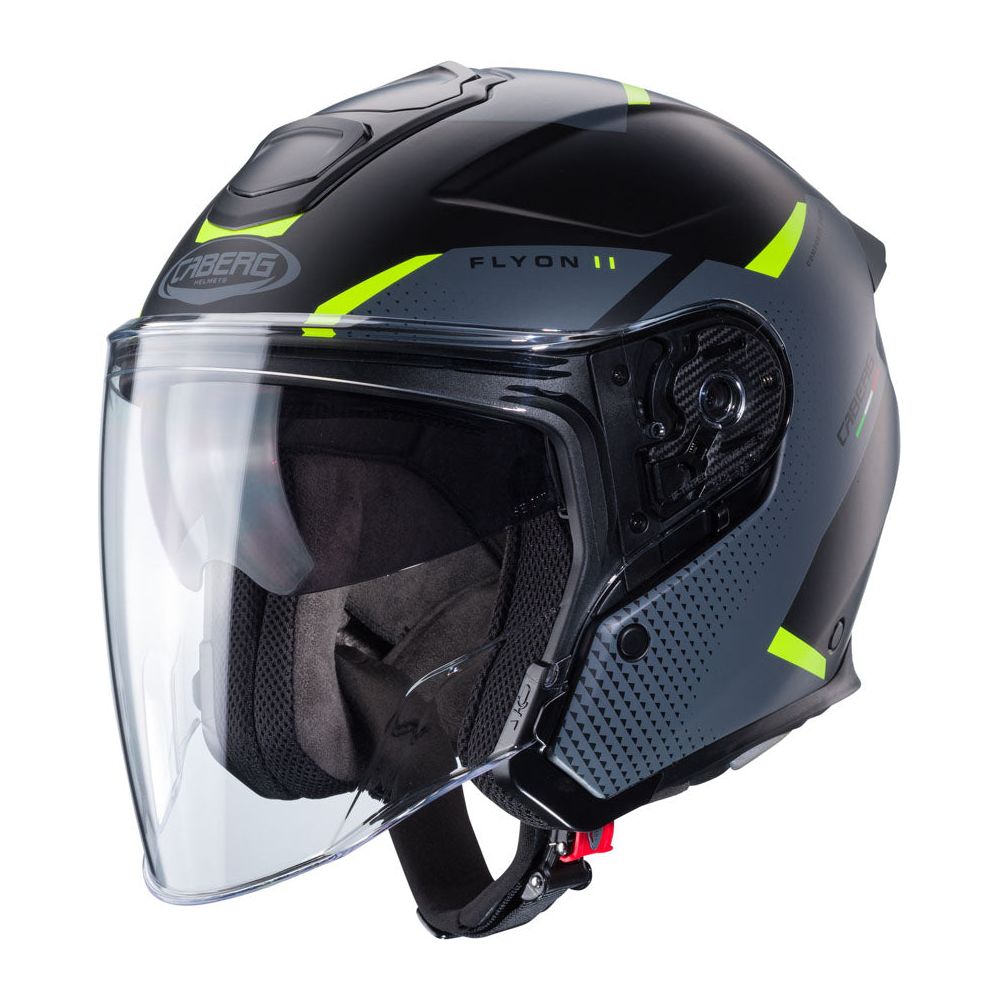 Caberg Flyon 2 Boss Open Face Helmet Matt Black / Grey / Fluo Yellow