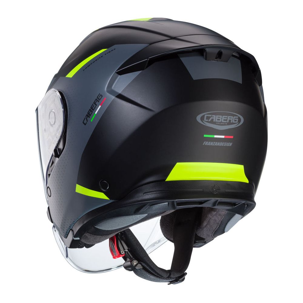 Caberg Flyon 2 Boss Open Face Helmet Matt Black / Grey / Fluo Yellow